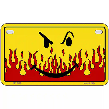 Smiley Flame Novelty Metal License Plate 7" x 4" (MP)