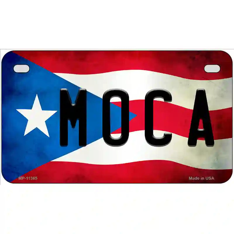 Moca Puerto Rico Flag License Plate Metal Novelty 7" x 4" (MP)