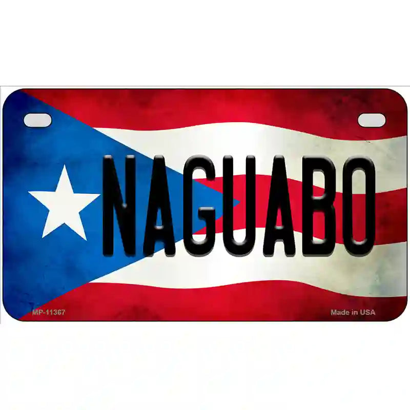 Naguabo Puerto Rico Flag License Plate Metal Novelty 7" x 4" (MP)