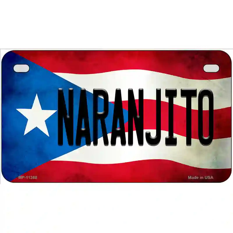 Naranjito Puerto Rico Flag License Plate Metal Novelty 7" x 4" (MP)