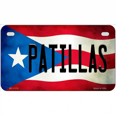 Patillas Puerto Rico Flag License Plate Metal Novelty 7" x 4" (MP)