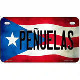 Penuelas Puerto Rico Flag License Plate Metal Novelty 7" x 4" (MP)