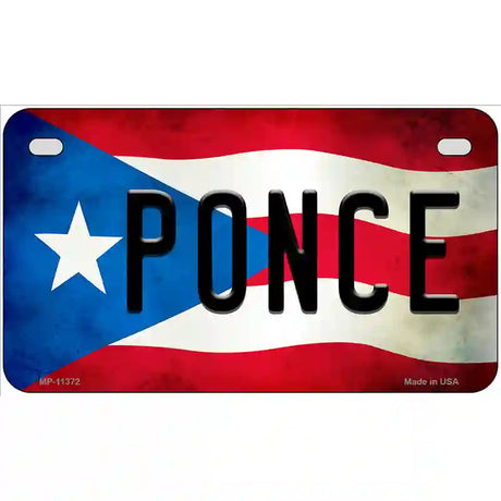 Ponce Puerto Rico Flag License Plate Metal Novelty 7" x 4" (MP)