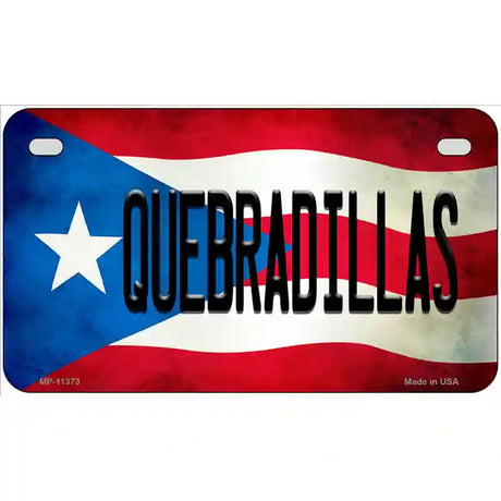 Quebradillas Puerto Rico Flag License Plate Metal Novelty 7" x 4" (MP)