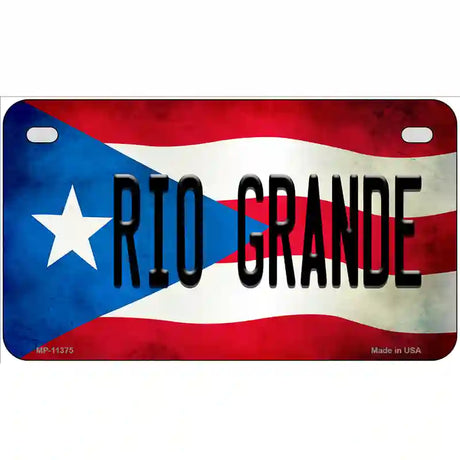 Rio Grande Puerto Rico Flag License Plate Metal Novelty 7" x 4" (MP)