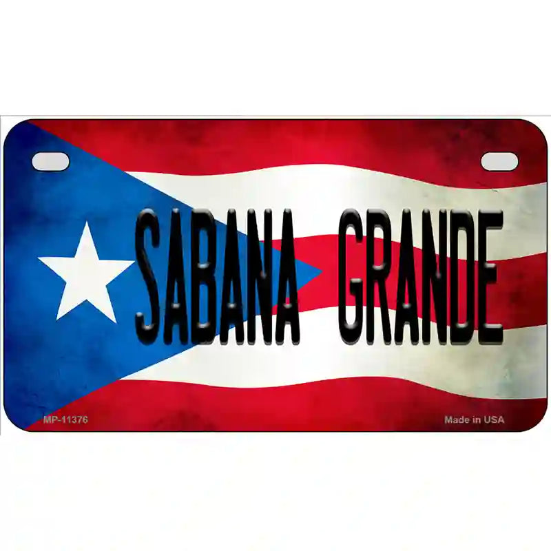 Sabana Grande Puerto Rico Flag License Plate Metal Novelty 7" x 4" (MP)