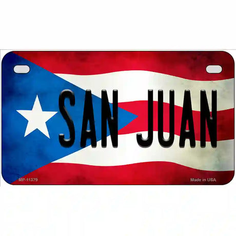 San Juan Puerto Rico Flag License Plate Metal Novelty 7" x 4" (MP)