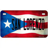 San Lorenzo Puerto Rico Flag License Plate Metal Novelty 7" x 4" (MP)