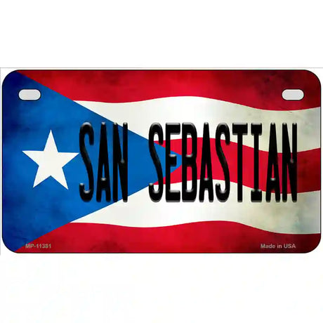 San Sebastian Puerto Rico Flag License Plate Metal Novelty 7" x 4" (MP)