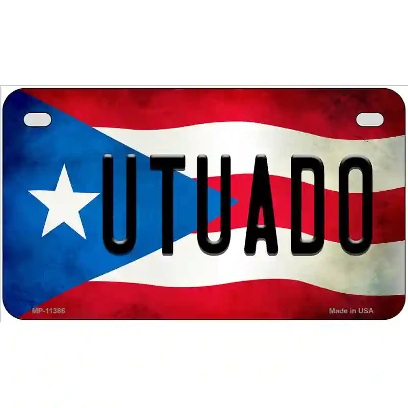 Utuado Puerto Rico Flag License Plate Metal Novelty 7" x 4" (MP)