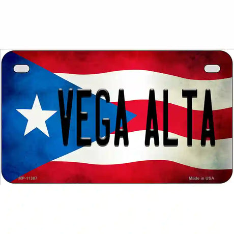 Vega Alta Puerto Rico Flag License Plate Metal Novelty 7" x 4" (MP)