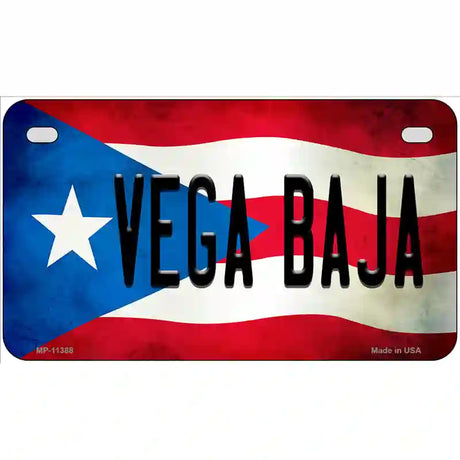 Vega Baja Puerto Rico Flag License Plate Metal Novelty 7" x 4" (MP)