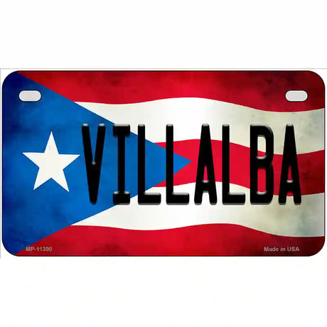 Villalba Puerto Rico Flag License Plate Metal Novelty 7" x 4" (MP)