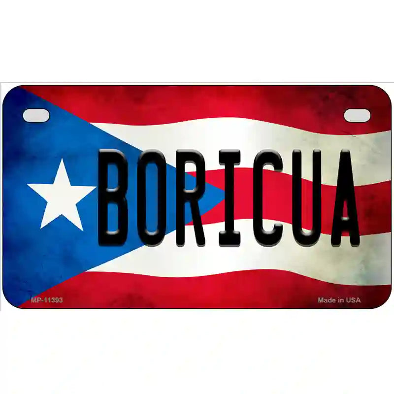 Boricua Puerto Rico Flag License Plate Metal Novelty 7" x 4" (MP)