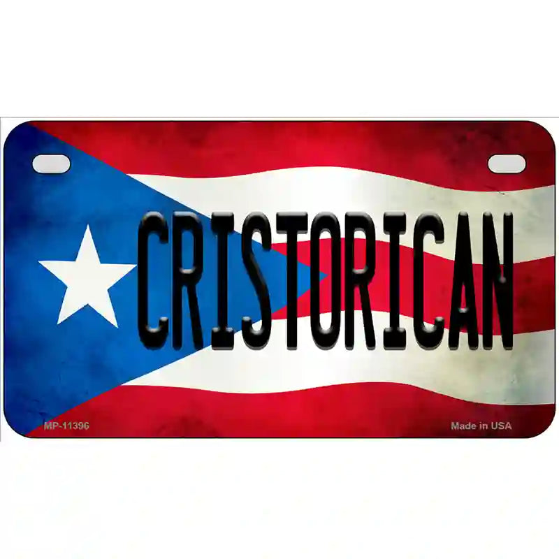 Christorican Puerto Rico Flag License Plate Metal Novelty 7" x 4" (MP)