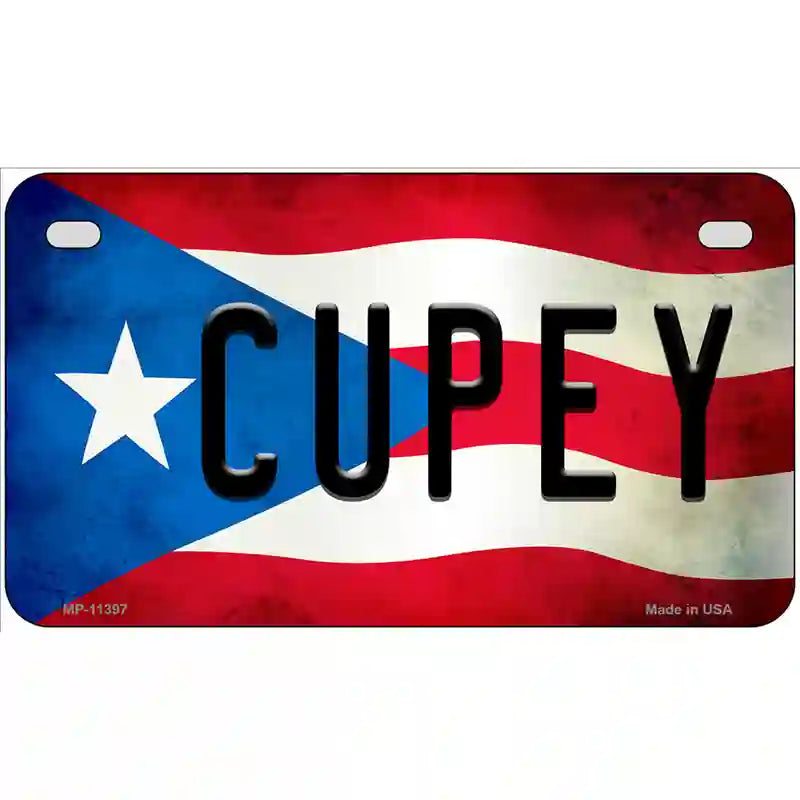 Cupey Puerto Rico Flag License Plate Metal Novelty 7" x 4" (MP)