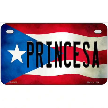 Princesa Puerto Rico Flag License Plate Metal Novelty 7" x 4" (MP)