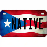 Native Puerto Rico Flag License Plate Metal Novelty 7" x 4" (MP)