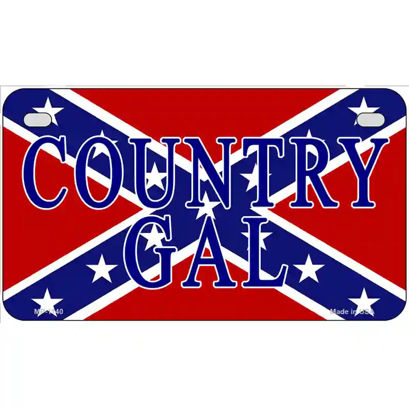 Confederate Country Gal Novelty Metal License Plate 7" x 4" (MP)