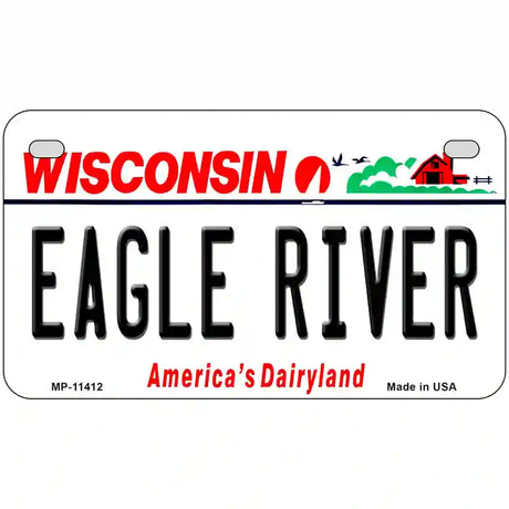 Eagle River Wisconsin Novelty Metal License Plate 7" x 4" (MP)