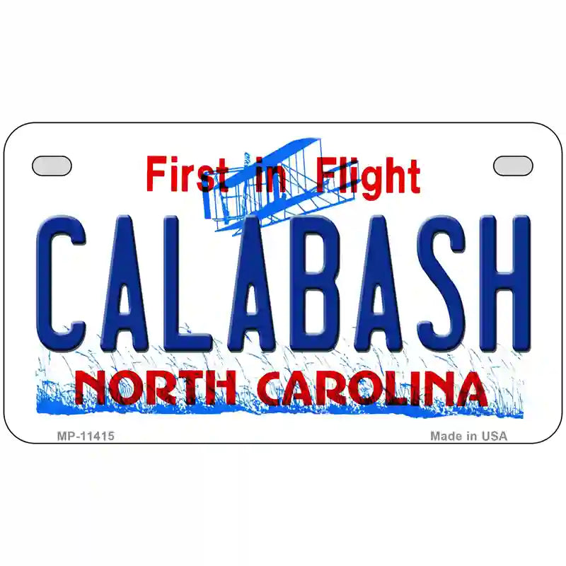 Calabash North Carolina Novelty License Plate 7" x 4" (MP)