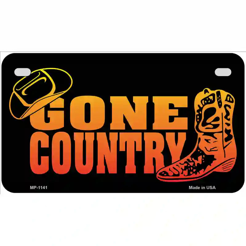 Gone Country Novelty Metal License Plate 7" x 4" (MP)