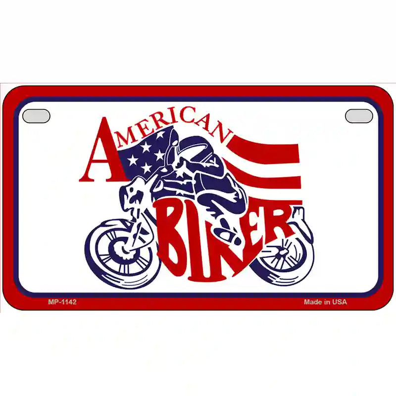 American Biker Novelty Metal License Plate 7" x 4" (MP)