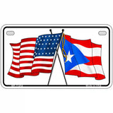 Puerto Rico Crossed US Flag License Plate 7" x 4" (MP)