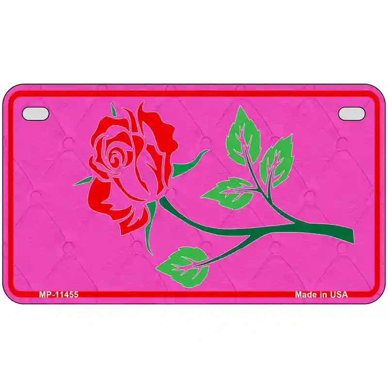 Illustrated Rose On Pink Chaise Lounge Novelty License Plate 7" x 4" (MP)