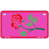 Illustrated Rose On Pink Chaise Lounge Novelty License Plate 7" x 4" (MP)