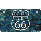 Route 66 Blue Brick Wall Novelty License Plate 7" x 4" (MP)