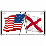 Alabama Crossed US Flag License Plate 7" x 4" (MP)