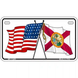 Florida Crossed US Flag License Plate 7" x 4" (MP)