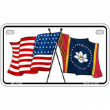 Mississippi Crossed US Flag License Plate 7" x 4" (MP)