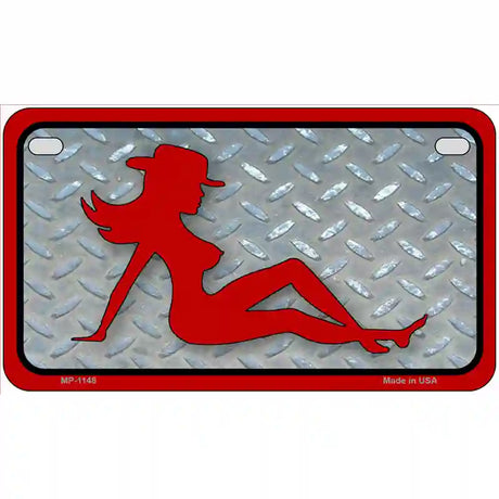 Cowgirl Mud Flap Novelty Metal License Plate 7" x 4" (MP)