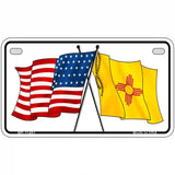 New Mexico Crossed US Flag License Plate 7" x 4" (MP)