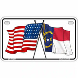 North Carolina Crossed US Flag License Plate 7" x 4" (MP)