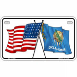 Oklahoma Crossed US Flag License Plate 7" x 4" (MP)