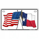 Texas Crossed US Flag License Plate 7" x 4" (MP)