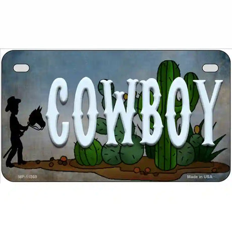 Cowboy Novelty License Plate 7" x 4" (MP)