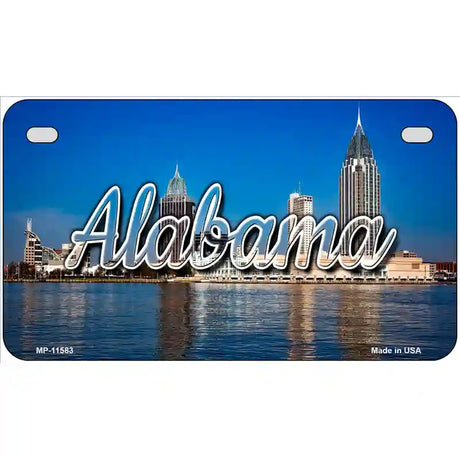 Alabama City Skyline Novelty Metal State License Plate 7" x 4" (MP)