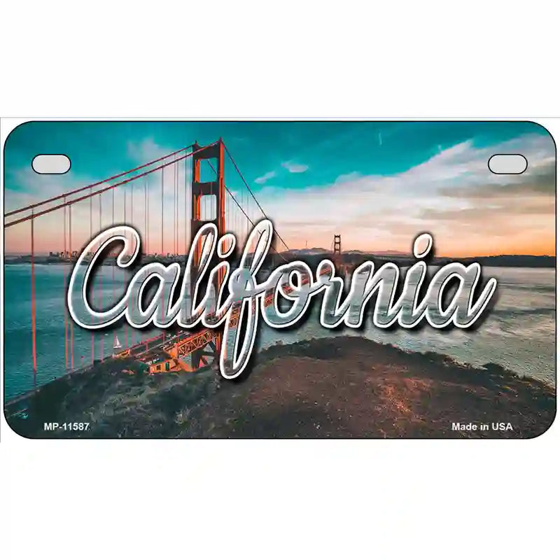 California Golden Gate Bridge Novelty Metal State License Plate 7" x 4" (MP)