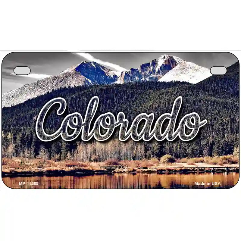 Colorado Forest and Mountains Novelty Metal State License Plate 7" x 4" (MP)