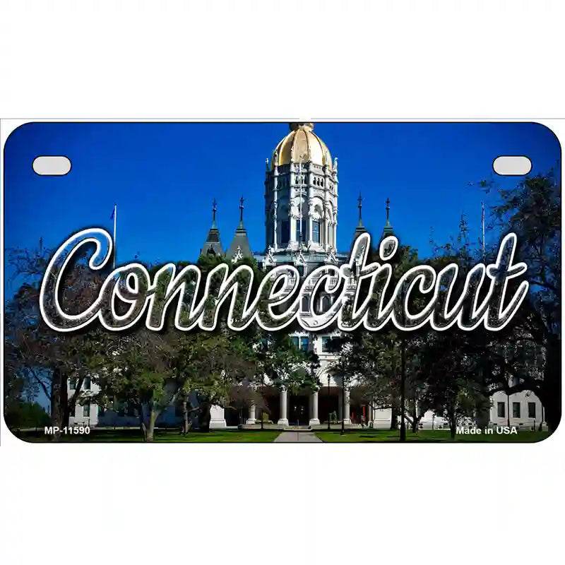 Connecticut Capital Building Novelty Metal State License Plate 7" x 4" (MP)