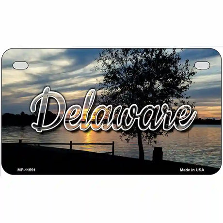 Delaware River Sunset Novelty Metal State License Plate 7" x 4" (MP)