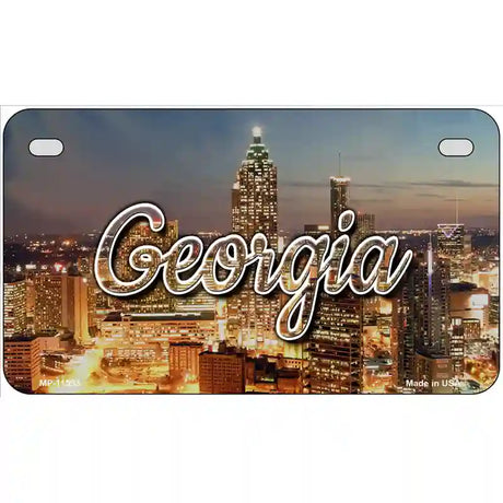 Georgia City Lights Novelty Metal State License Plate 7" x 4" (MP)