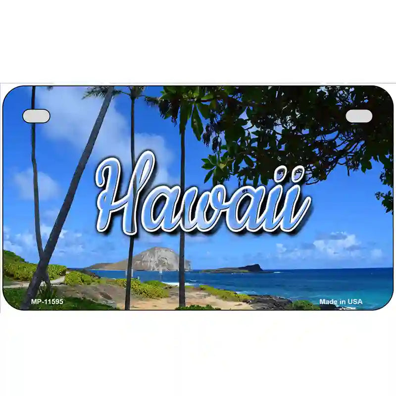 Hawaii Palm Trees Novelty Metal State License Plate 7" x 4" (MP)