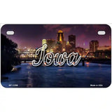 Iowa Bridge City Lights Novelty Metal State License Plate 7" x 4" (MP)