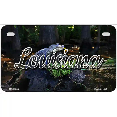 Louisiana Alligator Swamp Novelty Metal State License Plate 7" x 4" (MP)