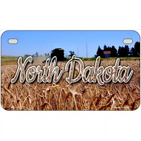 North Dakota Wheat Farm Novelty Metal State License Plate 7" x 4" (MP)